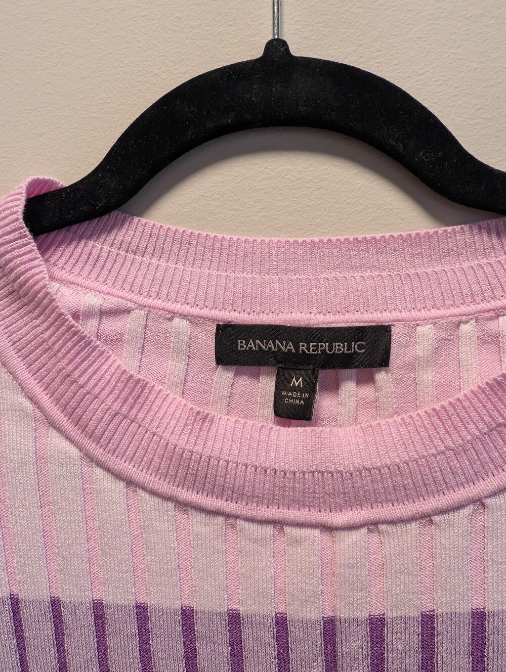 Banana Republic Ribbed Knit Fit & Flare Sweater Dress Pink Red Purple M - Picture 4 of 7